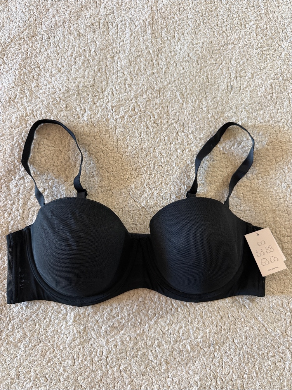 Auden Womenโs Black Strapless Convertible Bra - 40C